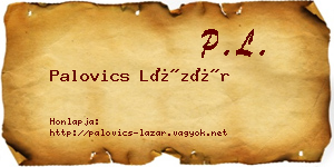 Palovics Lázár névjegykártya